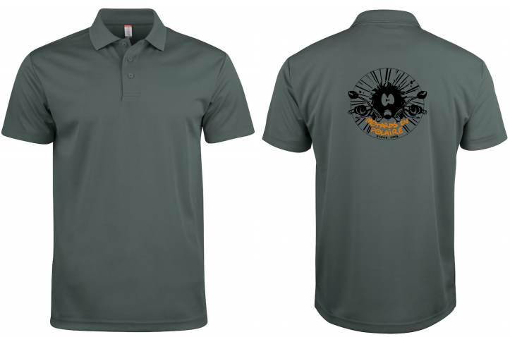 Polo en matière technique que tu transpires même pas si tu freines trop tard.... Prix 40 Euros (ta cotiz quoi)